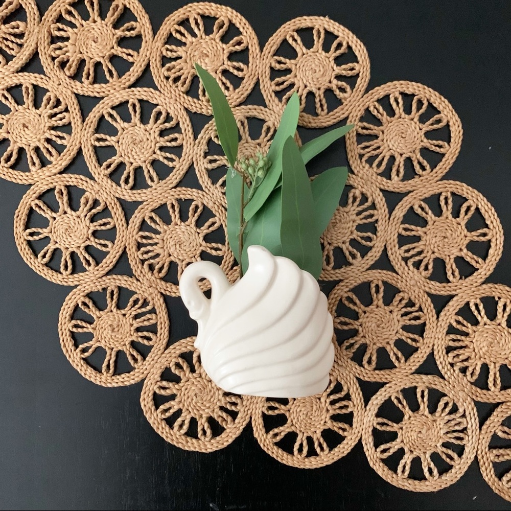 Vintage Small Off White Ceramic Swan Planter vase